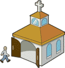 man going to church